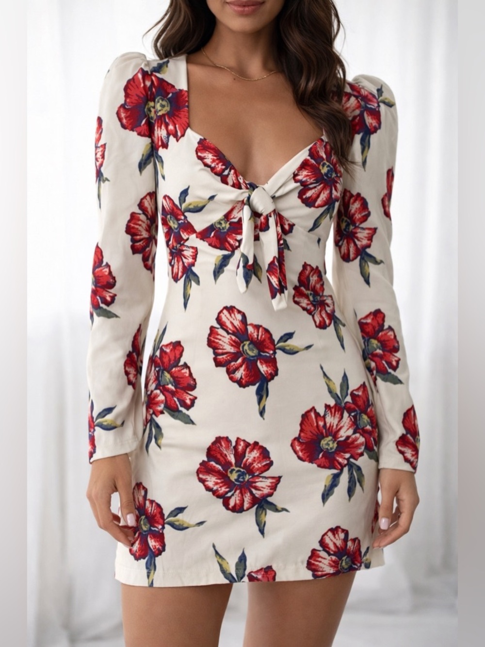 Rebecca De Ravenel‎ Silk Mini Dress White/Pink Floral Size 2 Romantic Feminine